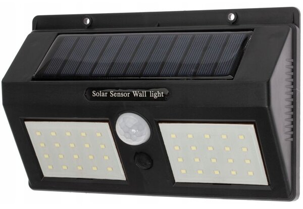 Aplica solara super luminoasa 40 LED-uri SMD 5W, senzor miscare 120 grade, 2400mAh, alb rece, IP65