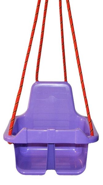 Leagan pentru copii, cu spatar, opritor picioare, 4 corzi 110cm, inele metalice