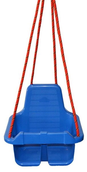 Leagan pentru copii, cu spatar, opritor picioare, 4 corzi 110cm, inele metalice