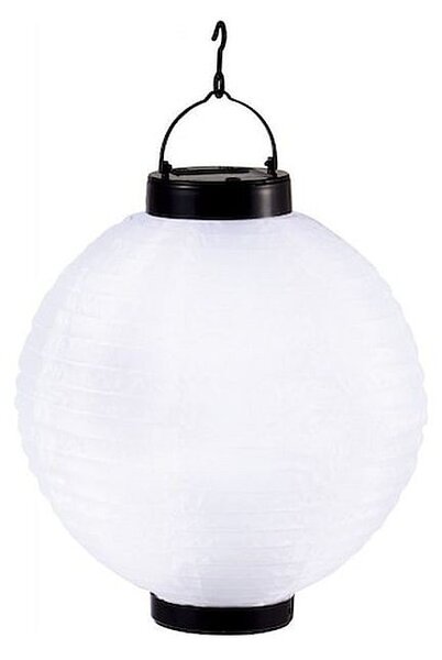 Lampion solar LED, IP44, baterie AA 1.2V, diametru 25 cm, alb