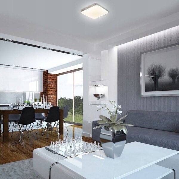 Plafoniera LED 24W, aplica lumina neutra 4000K, 30x30 cm, 1680lm, protectie IP44