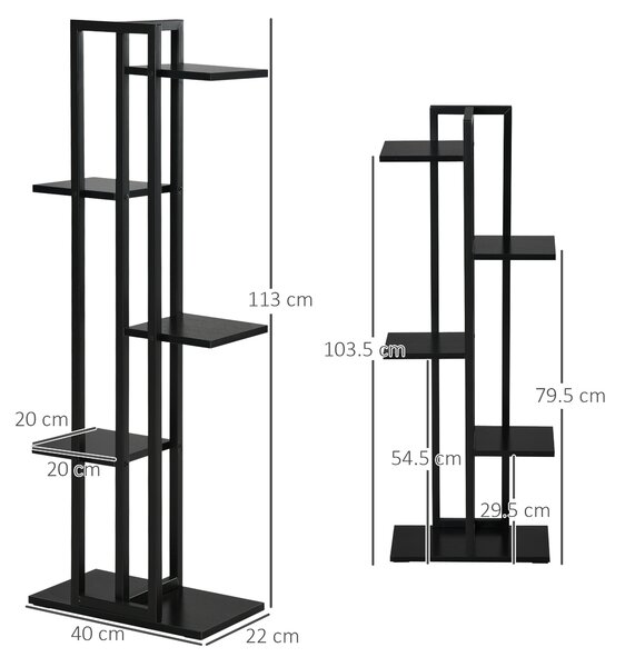 Outsunny Suport pentru Plante cu 5 Niveluri Raft de Colț din Lemn pentru Grădină și Balcon | Aosom Romania