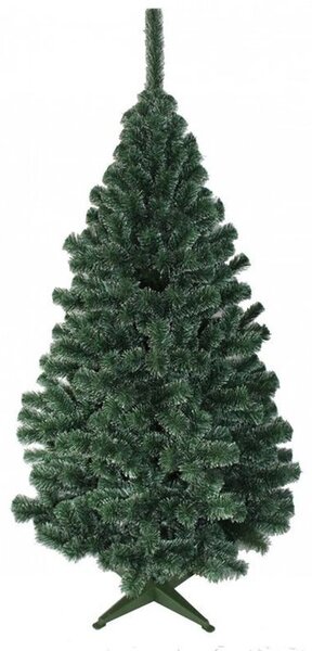 Brad artificial, Pin Cashmere 220 cm, varfuri albe, ace subtiri, verde natural