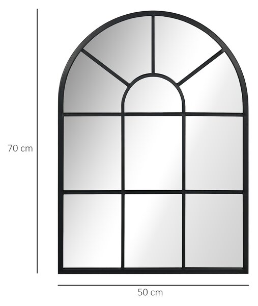 HOMCOM Oglindă Arcuită Modernă de Perete, 70x50 cm, Design Fereastră, Decor Sufragerie și Dormitor | Aosom Romania
