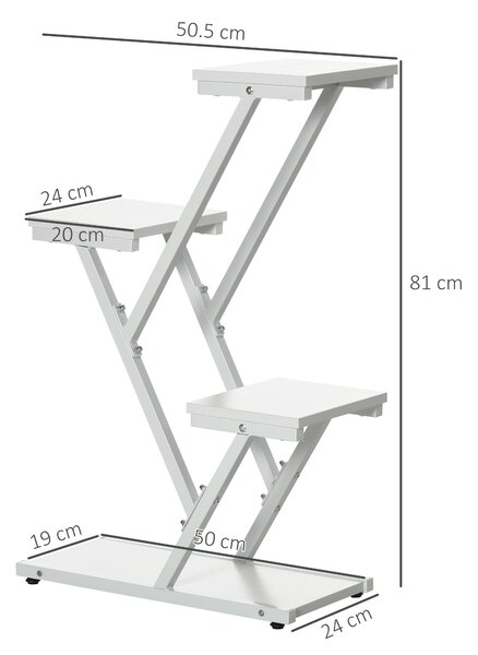 Outsunny Raft pentru Plante cu 4 Niveluri din Lemn pentru Decor Interior și Exterior Verandă Balcon | Aosom Romania