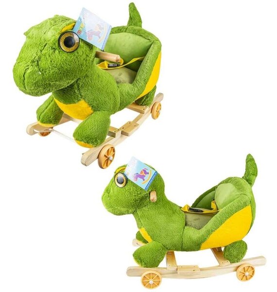 Balansoar bebelusi, model Dinozaur, centura de siguranta, roti, melodii