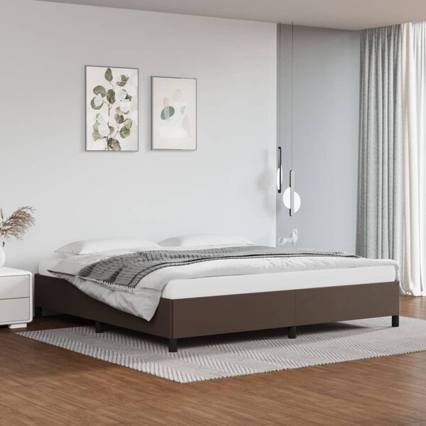 Cadru de pat, maro, 200x200 cm, piele ecologică