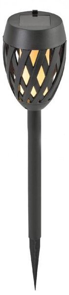 Lampa solara torta 12 LED-uri alb cald, efect flacara, 300mAh