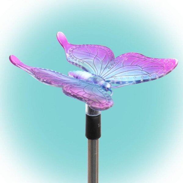 Decoratiune solara fluture LED, IP44, suport fixare pamant