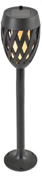 Lampa solara torta 12 LED-uri alb cald, efect flacara, 300mAh