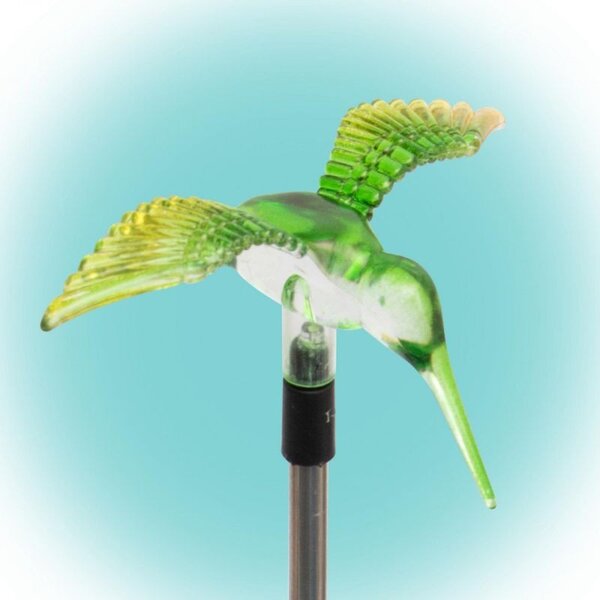 Decoratiune solara Pasare Colibri, LED, suport fixare pamant, inaltime 50 cm