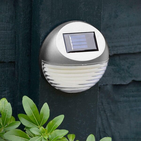 Aplica Solara LED pentru suprafata fixa, diametru 11 cm, Gri