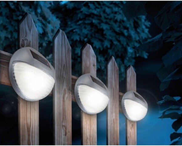 Aplica Solara LED pentru suprafata fixa, diametru 11 cm, Gri