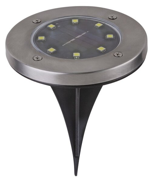 Spot solar incastrabil, LED alb rece, 13 cm, IP44, suport fix, 2 bucati