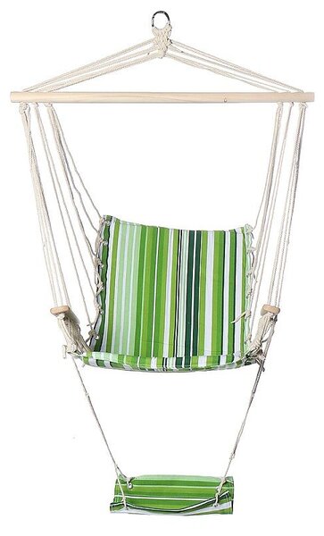 Hamac tip leagan, single, 100x48 cm, suport pentru picioare, bara lemn