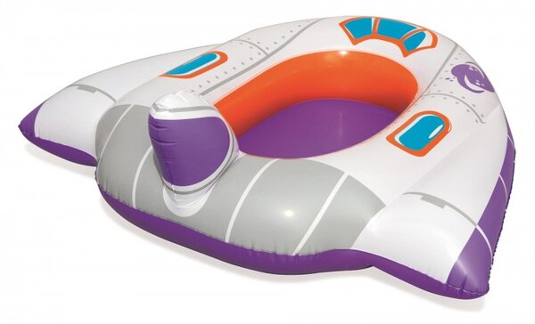 Saltea gonflabila pentru copii, forma nava spatiala, 104x99 cm, multicolor