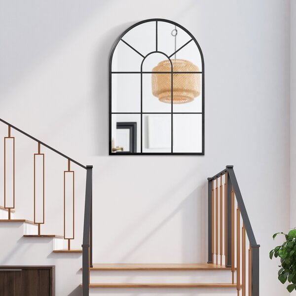 HOMCOM Oglindă Arcuită Modernă pentru Perete, 91x60 cm, Design Fereastră, Ideală pentru Living | Aosom Romania