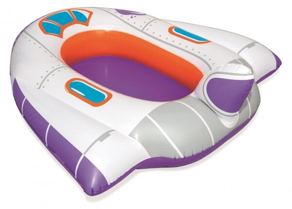 Saltea gonflabila pentru copii, forma nava spatiala, 104x99 cm, multicolor