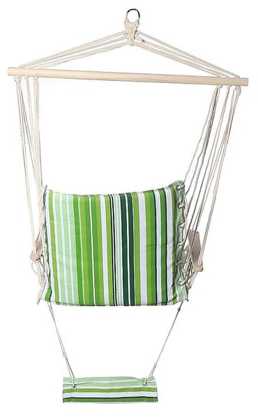 Hamac tip leagan, single, 100x48 cm, suport pentru picioare, bara lemn