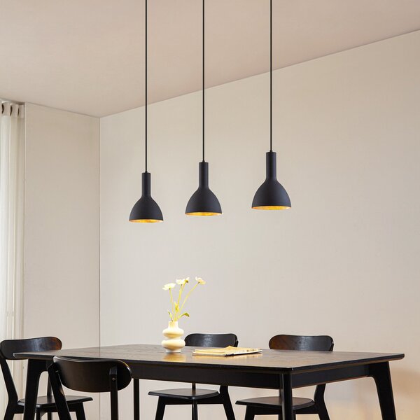 Lustră Pendul Arcchio, Cosmina, reglabil, Negru, Bucătărie, Metal, Modern