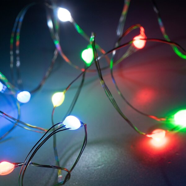 Ghirlanda microLED RGB cu telecomanda, lungime 10 m, USB, 12 efecte luminoase, timer