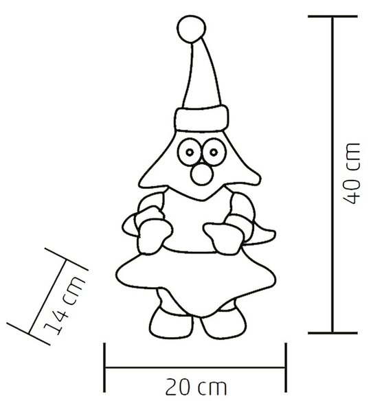 Decoratiune brad de Craciun, canta si danseaza, material textil, 40 cm