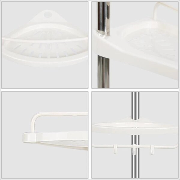Raft pentru baie ajustabil 100-320 cm, 4 nivele, suport prosop, carlige