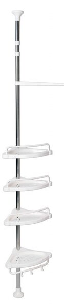Raft pentru baie ajustabil 100-320 cm, 4 nivele, suport prosop, carlige