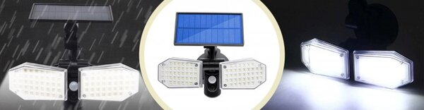 Proiector solar 15W, 78 LED-uri , senzor miscare, unghi 120 grade, IP65