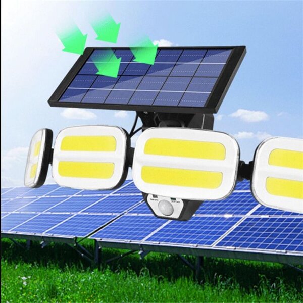 Proiector solar LED 20W, 3 programe iluminare, senzor miscare, telecomanda, IP65