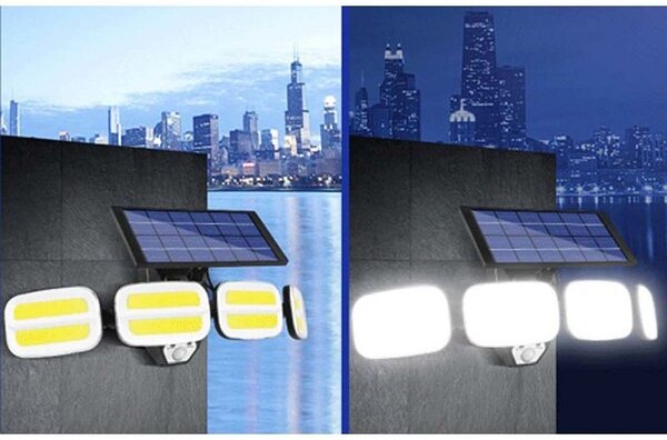 Proiector solar LED 20W, 3 programe iluminare, senzor miscare, telecomanda, IP65