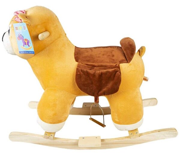 Balansoar Ursulet cu sa, manere lemn, sunete muzicale, 67x34x57 cm