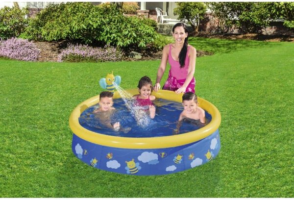 Piscina rotunda cu dus pentru copii, 152x38 cm, material TRITECH, 447 litri