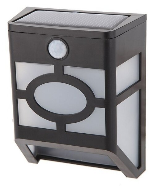Aplica solara LED cu senzor de miscare, putere 0.55W, ABS negru