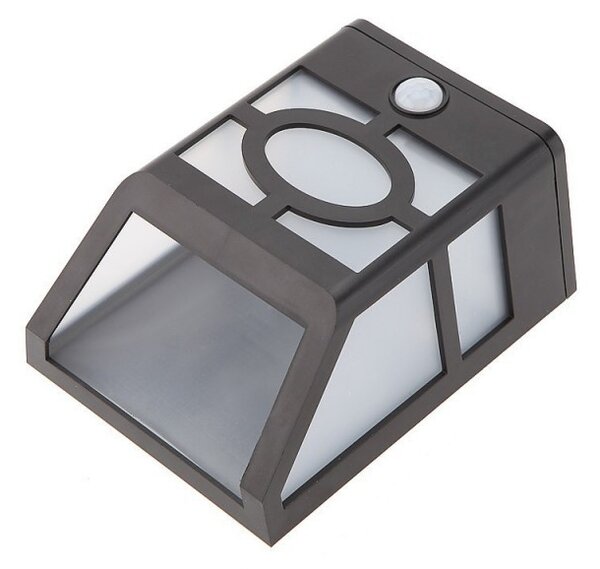 Aplica solara LED cu senzor de miscare, putere 0.55W, ABS negru