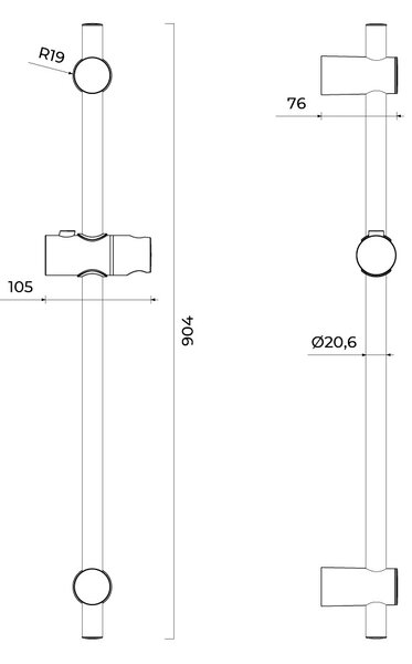 Oltens Alling bară de duș |90 cm 37301810