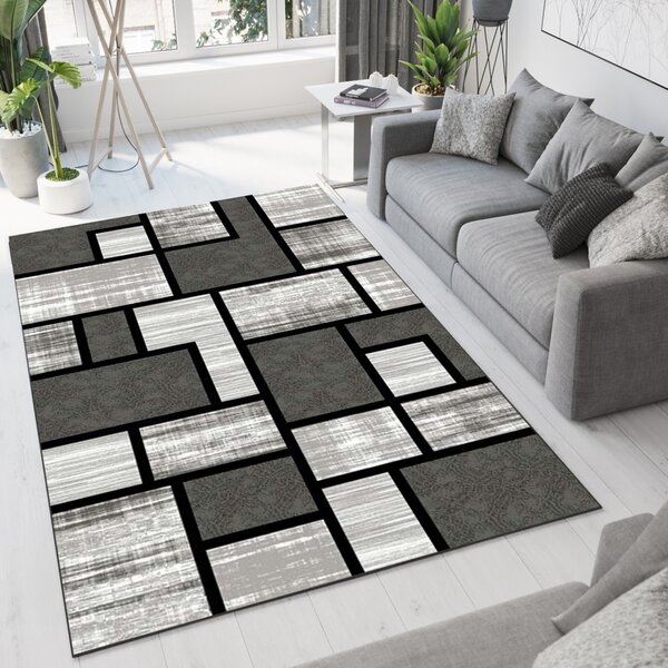 Covor Modern Living , Dormitor Dreptunghiular Romantic 4714 Gri (Alege dimensiunea: 60X130 cm)