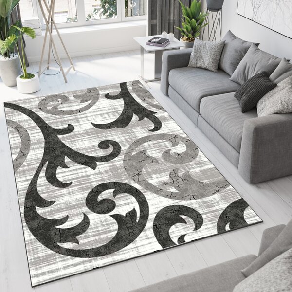 Covor Modern Living , Dormitor Dreptunghiular Romantic 4719 Gri (Alege dimensiunea: 60X130 cm)