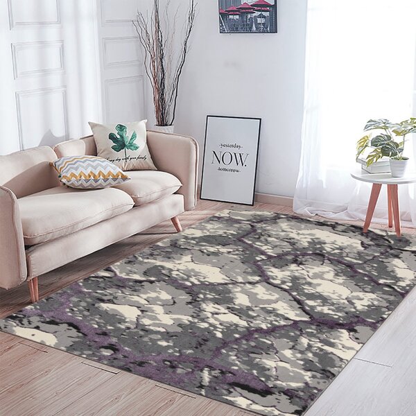 Covor Modern Living, Dormitor Dreptunghiular Milano 0595B Lila (Alege dimensiunea: 60X130 cm)