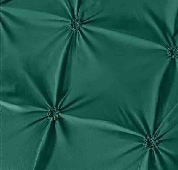Lenjerie de pat cu pliuri, tesatura tip finet, pat 2 persoane, 6 piese - Verde
