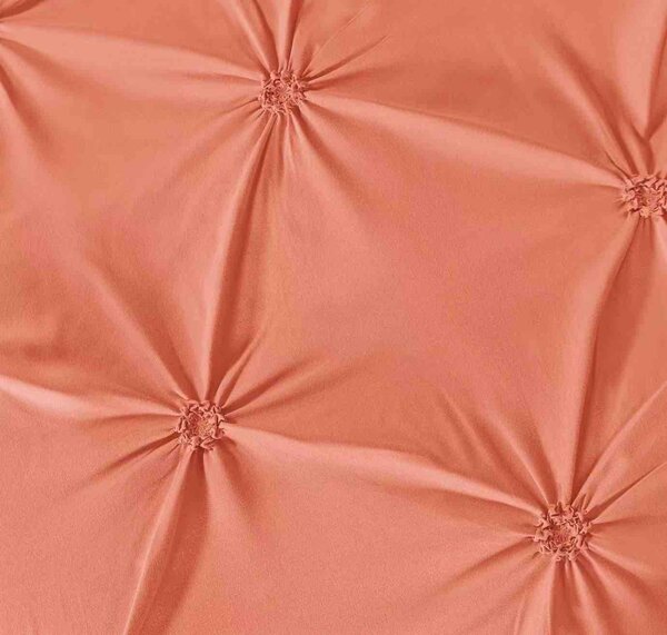 Lenjerie de pat cu pliuri, tesatura tip finet, pat 2 persoane, 6 piese - Peach