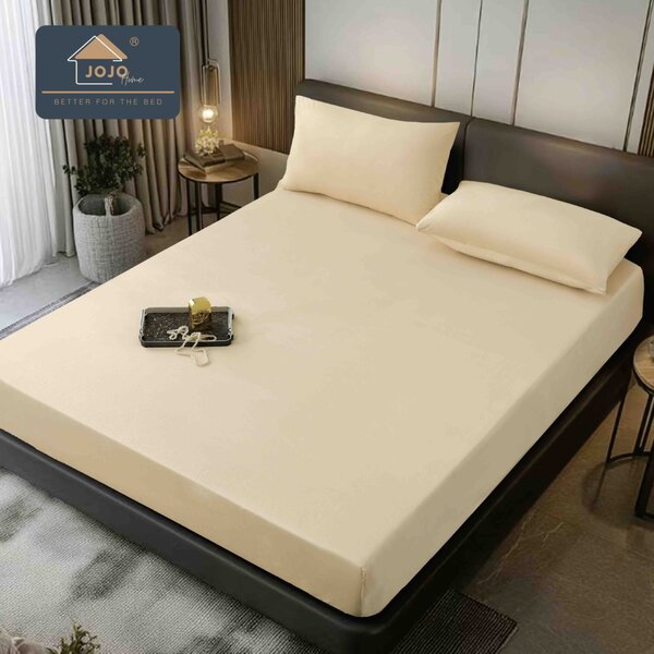 Huse de pat, 3 Piese, Catifea cu elastic 180x200, Bej