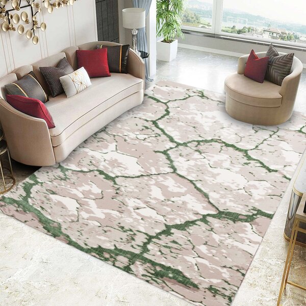 Covor Modern Living, Dormitor Dreptunghiular Milano 0595B Verde (Alege dimensiunea: 60X130 cm)