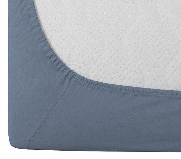 Cearsaf Jersey cu elastic 90x200 cm albastru inchis