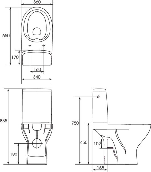 Cersanit Moduo compact wc alb K116-036