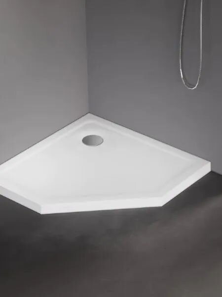 New Trendy Mild cădiță de duș pentagonală 90x90 cm alb B-0624