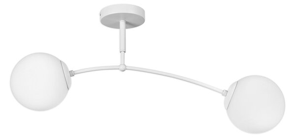 Plafoniera Klausen Sefora PL2 W, Design Urban Modern Alb, 2xE27, 70x15x27 cm, Sticla Opal, Corp Iluminat Living Dormitor Elegant si Minimalist