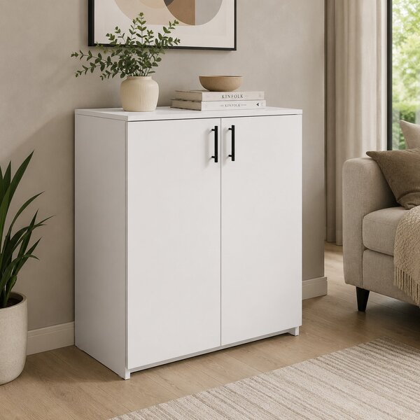 Comoda haaus Creta, 2 Usi, Alb, 80 x 42 x 90 cm