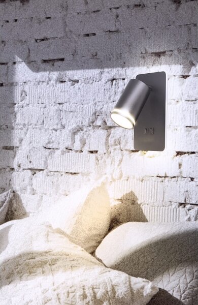 Spot LED de perete PARIS 1xGU10/10W/230V + LED/6W/230V negru