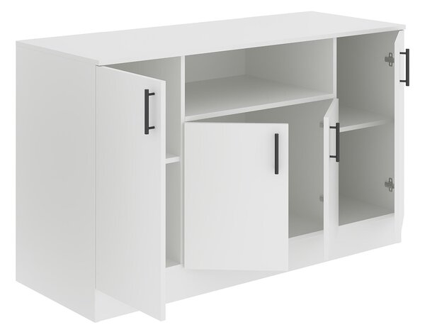 Comoda haaus Remi, 4 Usi, Alb, 135 x 50 x 80 cm